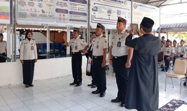 Perkuat Formasi Untuk Tingkatkan Pelayanan, Lapas Permisan Laksanakan Pelantikan Tiga Pejabat Eselon IV Baru